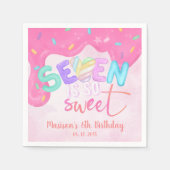 Zeven is zo lief Roze Frosting Marshmallow Servet (Voorkant)