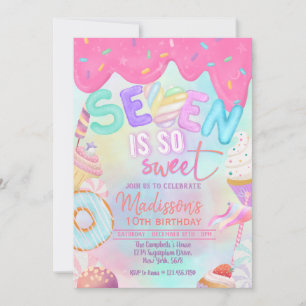 zeven is zo lieve Marshmallow uitnodiging