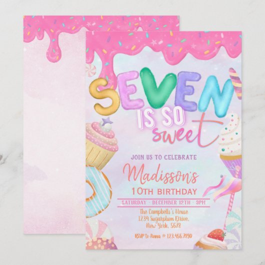 zeven is zo'n mooie uitnodiging (Voorkant / Achterkant)