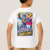 Zeven jaar Geweldige! – Stripstijl 9e verjaardag T-shirt (Achterkant)