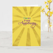Zeven jaar Jubileum werknemers Kaart (Gele Bloem)