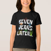 Zeven jaar later, grappig 7e verjaardagsfeestje Tri-Blend shirt (Voorkant)