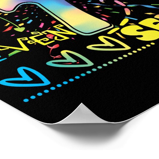 Zeven jaar oude zevende verjaardag poster (Hoek)