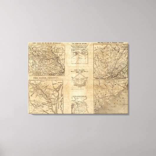 Zeven kaarten van de New York Herald Canvas Afdruk (Voorkant)