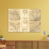 Zeven kaarten van de New York Herald Canvas Afdruk (Insitu (Woonkamer))