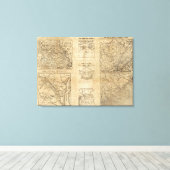 Zeven kaarten van de New York Herald Canvas Afdruk (Insitu (Houten vloer))
