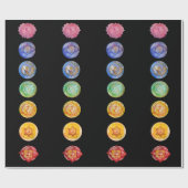 Zeven kakras waterverf kunst cadeaupapier (Vlak)