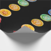 Zeven kakras waterverf kunst cadeaupapier (Hoek)