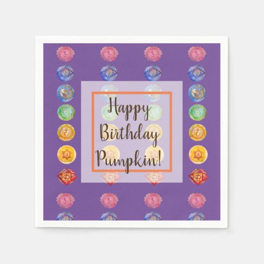 Zeven kakras waterverf kunst servet (Voorkant)