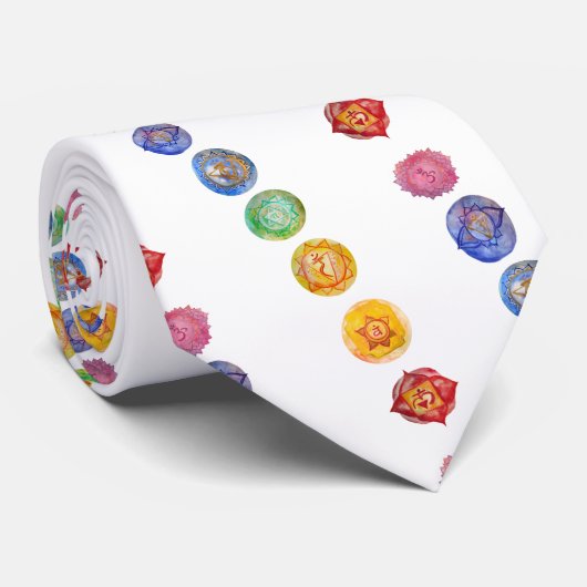 Zeven kakras waterverf kunst stropdas (Opgerold)