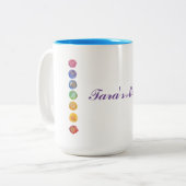 Zeven kakras waterverf kunst tweekleurige koffiemok (Voorkant links)