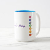 Zeven kakras waterverf kunst tweekleurige koffiemok (Voorkant rechts)