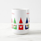 Zeven kerstgnomen op wit koffiemok (Center)