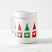 Zeven kerstgnomen op wit koffiemok (Voorkant links)