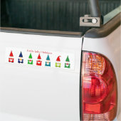 Zeven Kerstkabouters op Witte Bumpersticker (Op Truck)