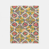 Zeven-kleuren perzische tegel fleece deken (Voorkant)