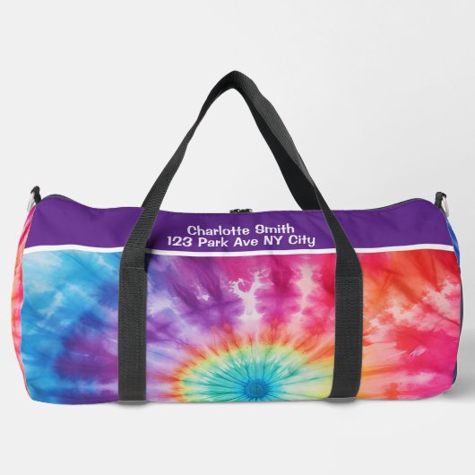 Zeven kleuren Tie Dye Vortex monogram gepersonalis Plunjezak (Voorkant)