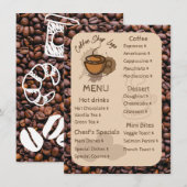 Zeven koffiebonen Voeg uw menu toe koffiebar (Voorkant / Achterkant)