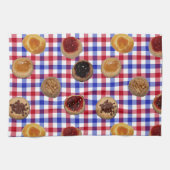 Zeven Kolaches op een Tsjechische keukenhanddoek (Horizontaal)