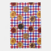 Zeven Kolaches op een Tsjechische keukenhanddoek (Verticaal)