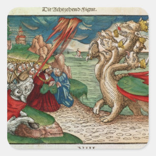 Zeven-kopige serpent uit het Boek van Vierkante Sticker
