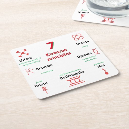 Zeven Kwanzaa Principes Onderzetter (Schuin)