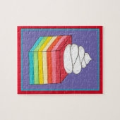 Zeven laagse regenboog Gelatine Salad Dessert Legpuzzel (Horizontaal)