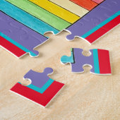 Zeven laagse regenboog Gelatine Salad Dessert Legpuzzel (Zijkant)