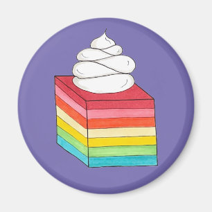 Zeven laagse regenboog Gelatine Salad Dessert Magneet