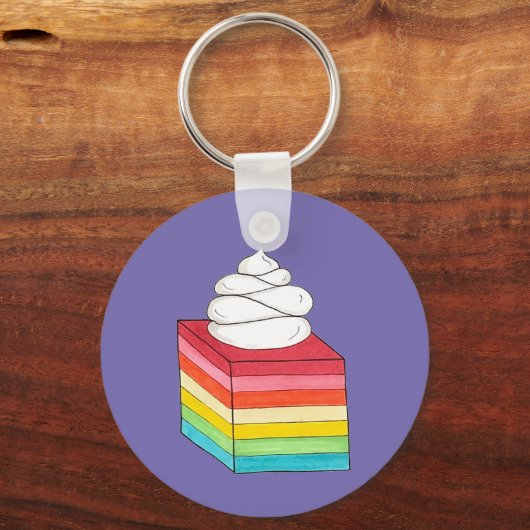 Zeven laagse regenboog Gelatine Salad Dessert Sleutelhanger (Achterkant)