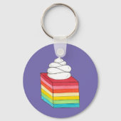 Zeven laagse regenboog Gelatine Salad Dessert Sleutelhanger (Achterkant)