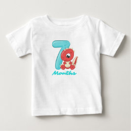 Zeven maanden cute dinosaurus Baby T-shirt