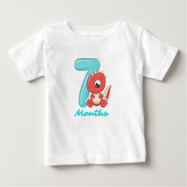 Zeven maanden leuke dinosaurus Baby T-shirt