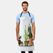 Zeven met de hand getrokken groene waterverf cactu schort (Gedragen)