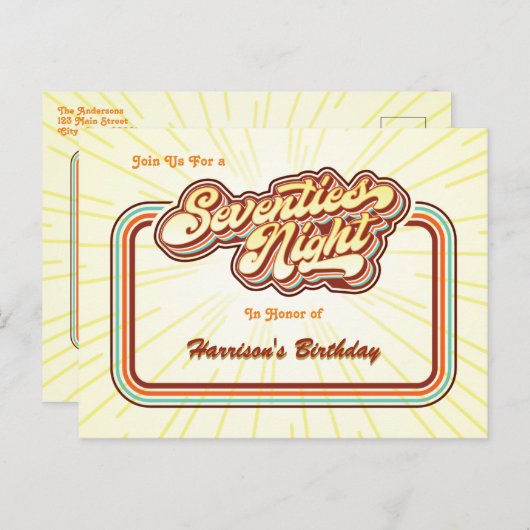 Zeven nacht Briefkaart Uitnodiging (Voorkant / Achterkant)