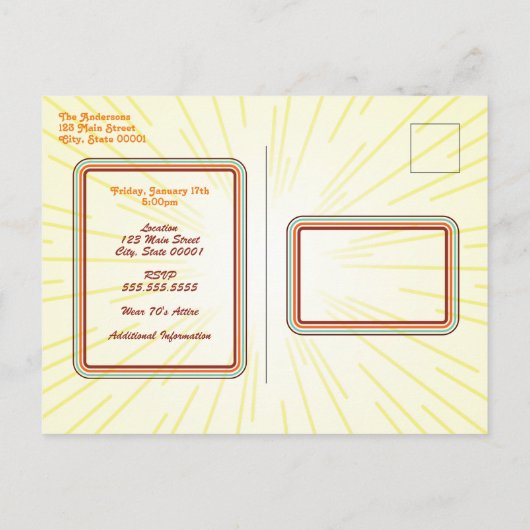 Zeven nacht Briefkaart Uitnodiging (Achterkant)