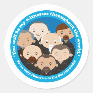 Zeven oprichters van de Servische Orde Ronde Sticker