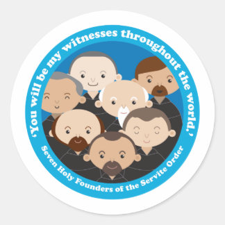 Zeven oprichters van de Servische Orde Ronde Sticker