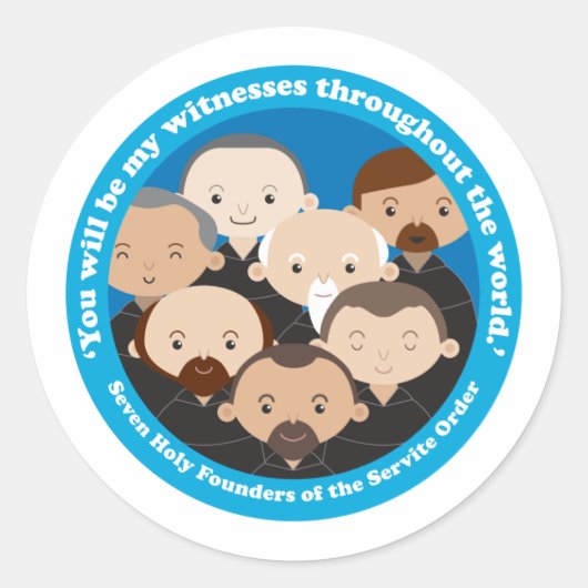 Zeven oprichters van de Servische Orde Ronde Sticker (Voorkant)