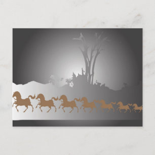 Zeven paarden briefkaart