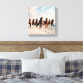 zeven paarden canvas afdruk (Insitu (Slaapkamer))