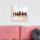 zeven paarden canvas afdruk (Insitu (Woonkamer))