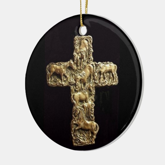 Zeven paarden keramisch ornament (Links)