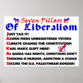 Zeven pijlers van het liberalisme poster (Voorkant)