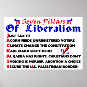 Zeven pijlers van het liberalisme poster