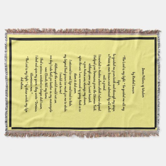 Zeven Pillars van Wisdom, een gedicht op een Deken (Voorkant)