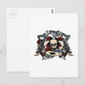 Zeven Pistolen Rozen Ace Spades Gambling Briefkaart (Voorkant / Achterkant)