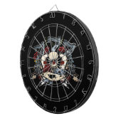 Zeven Pistolen Rozen Ace Spades Gambling Dartbord (Voorkant Rechts)