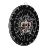 Zeven Pistolen Rozen Ace Spades Gambling Dartbord (Voorkant Links)