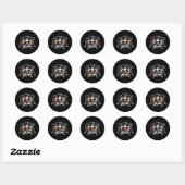 Zeven Pistolen Rozen Ace Spades Gambling Ronde Sticker (Vel)